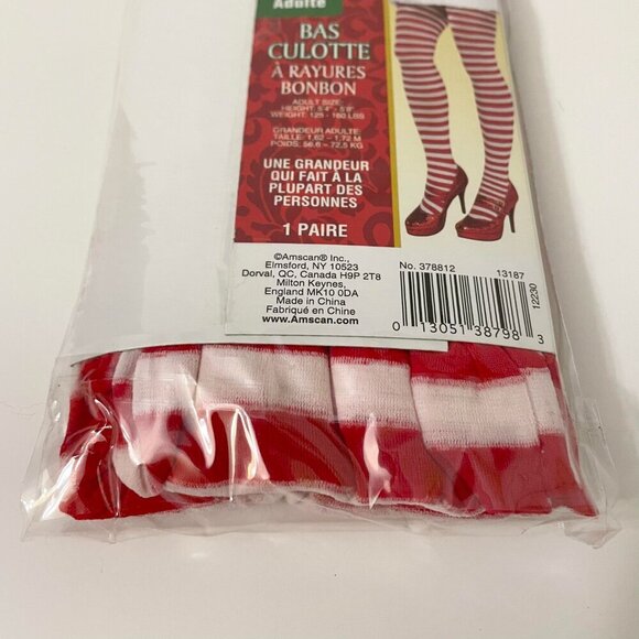 Amscan Adult Candy Stripe Stockings One Size Fits Most Halloween - Picture 7 of 11
